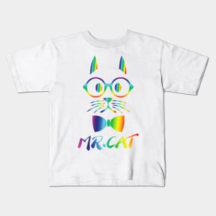 Colorful Mr Cat Kids T-Shirt